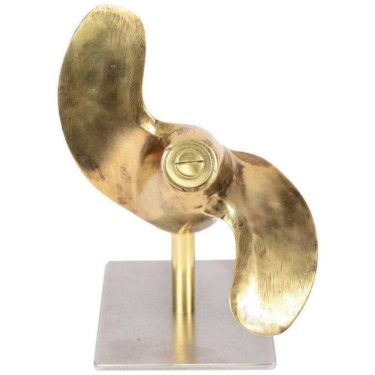 Small TwoBladed Bronze Propeller with Base at 1stDibs