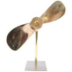 Used Small Two-Bladed Bronze Propeller with Base
