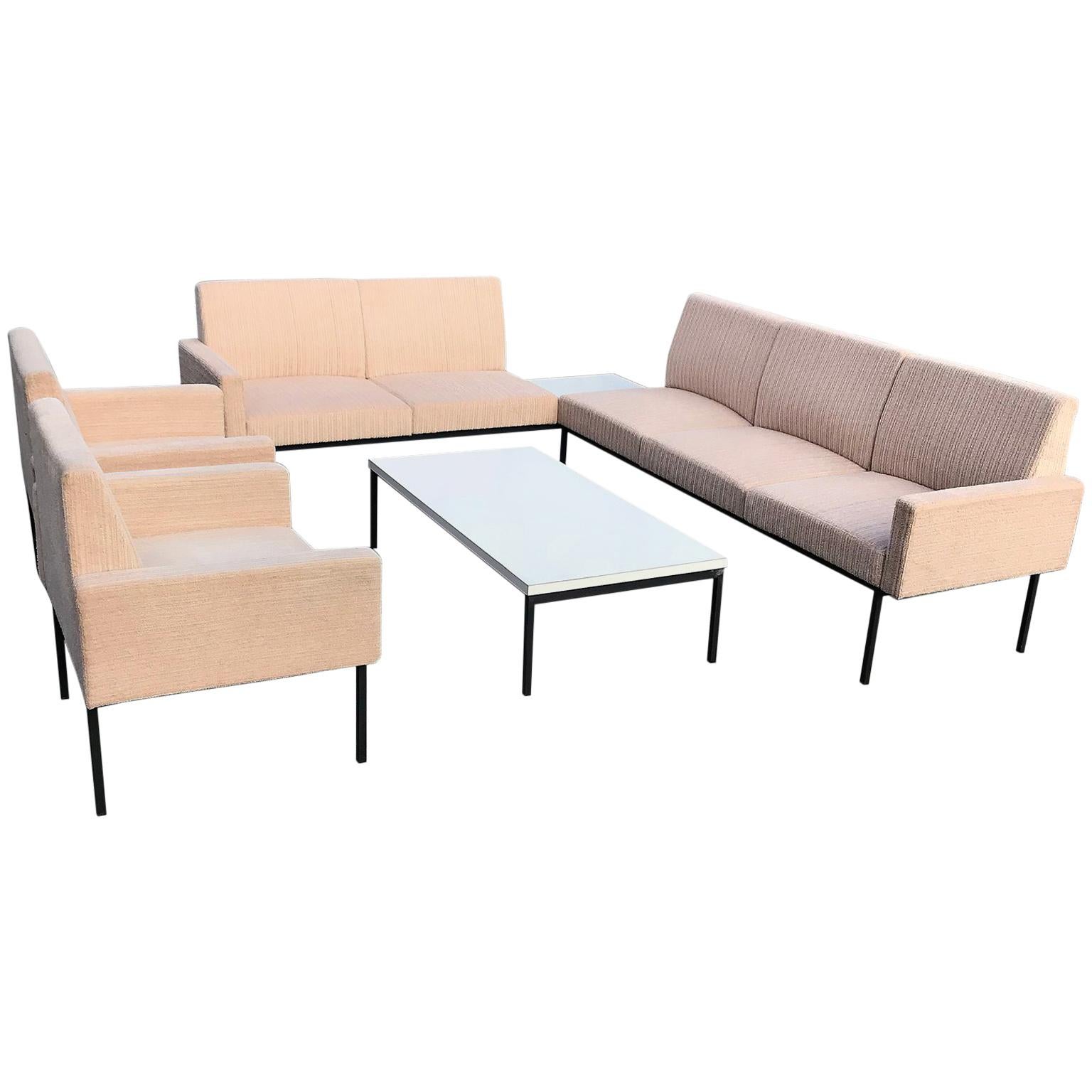 Modular Seating Group from Thonet, 1960s, Seating Elements, Lobby Sofa Beige 