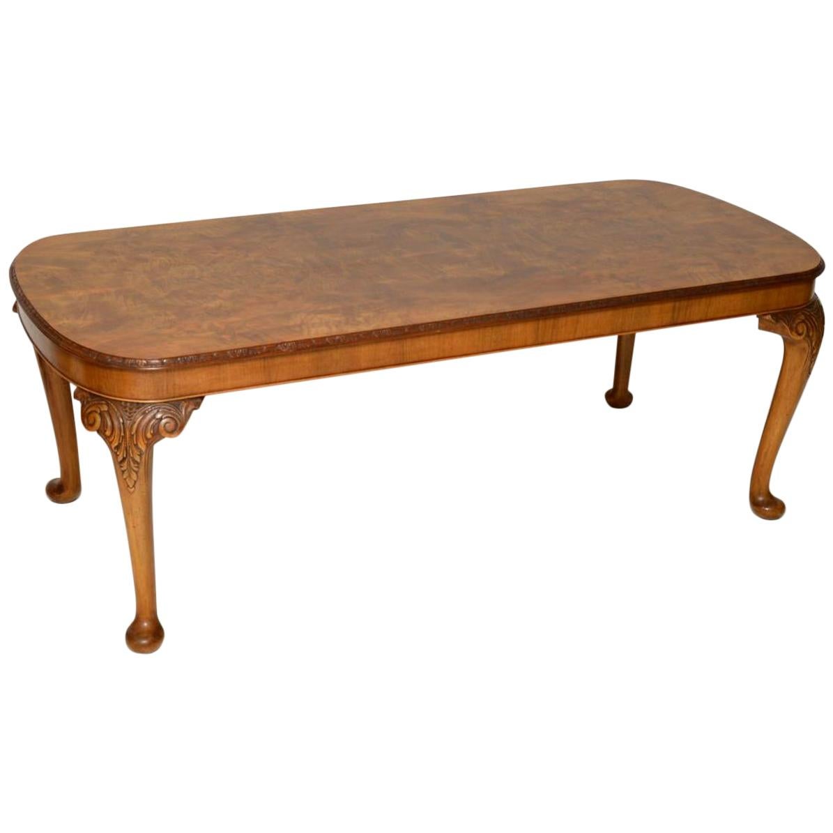 Antique Queen Anne Style Walnut Dining Table