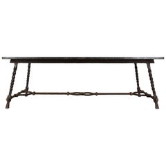 Early 20th Century Iron and Marble Patisserie Table