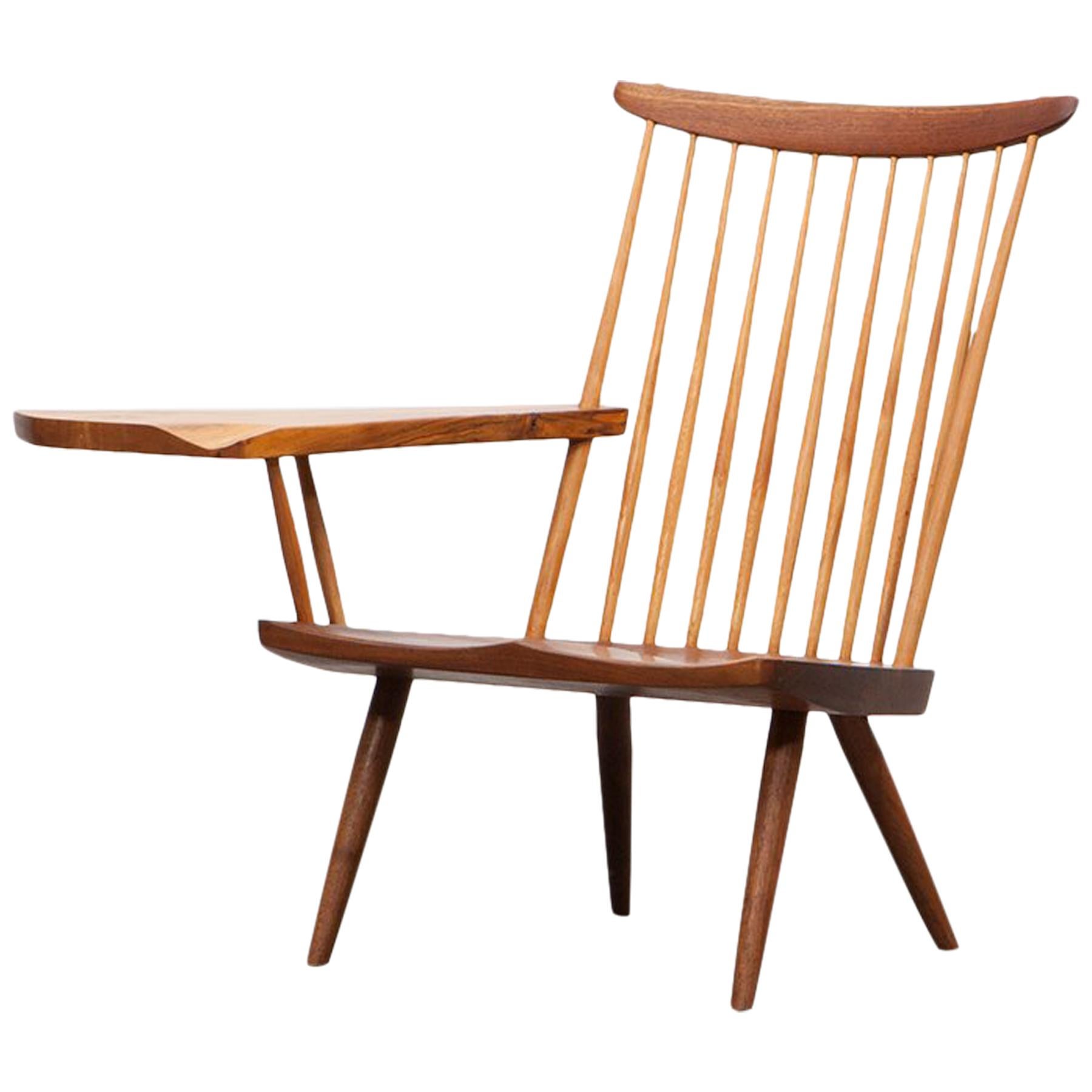 Brown Walnut Armchair Designed by George Nakashima