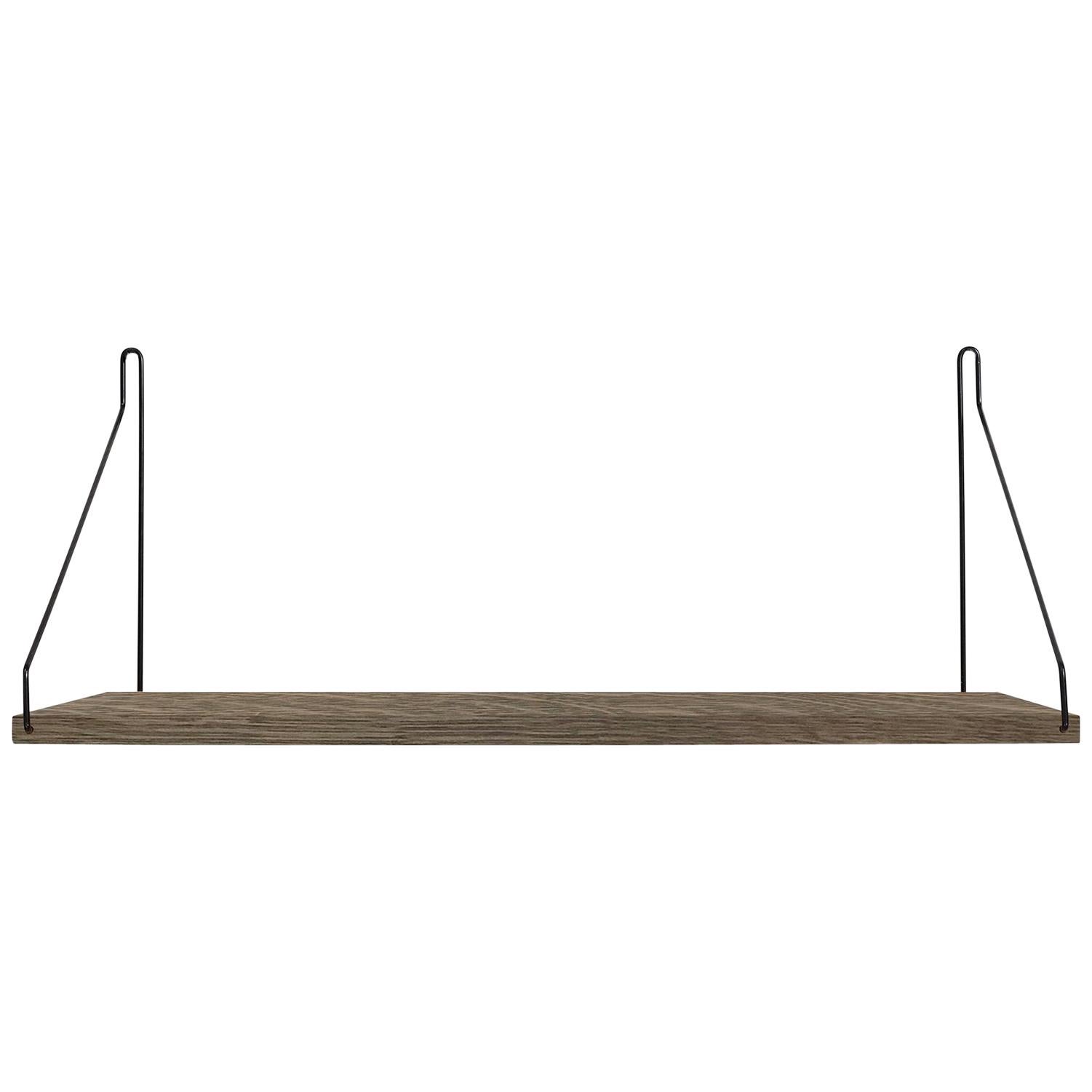 Frama Contemporary Shelf D27 W80 in Solid Oak and Brackets in Black For