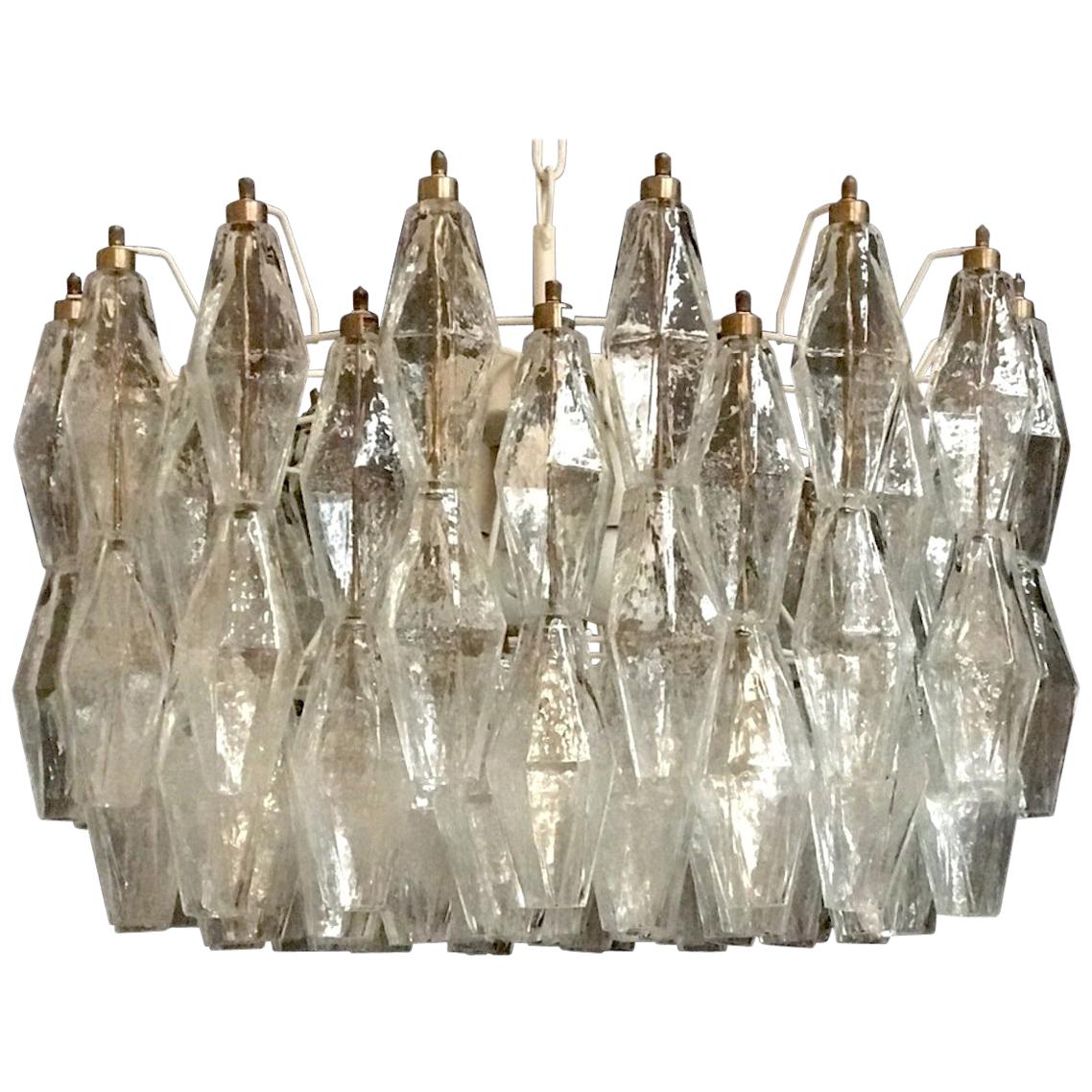 Poliedri Murano Glass Chandeliers Carlo Scarpa Style for Venini