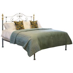 Used Blue Verdigris Platform Bed, MSK53