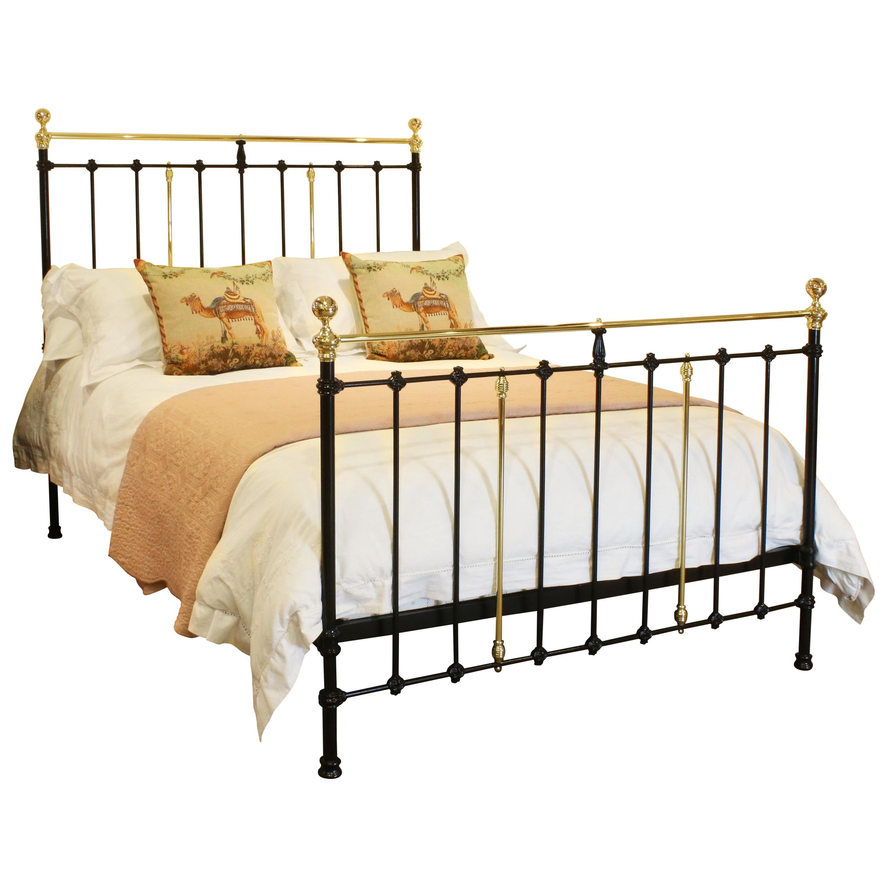 King Size Brass and Iron Bed in Black, MK168