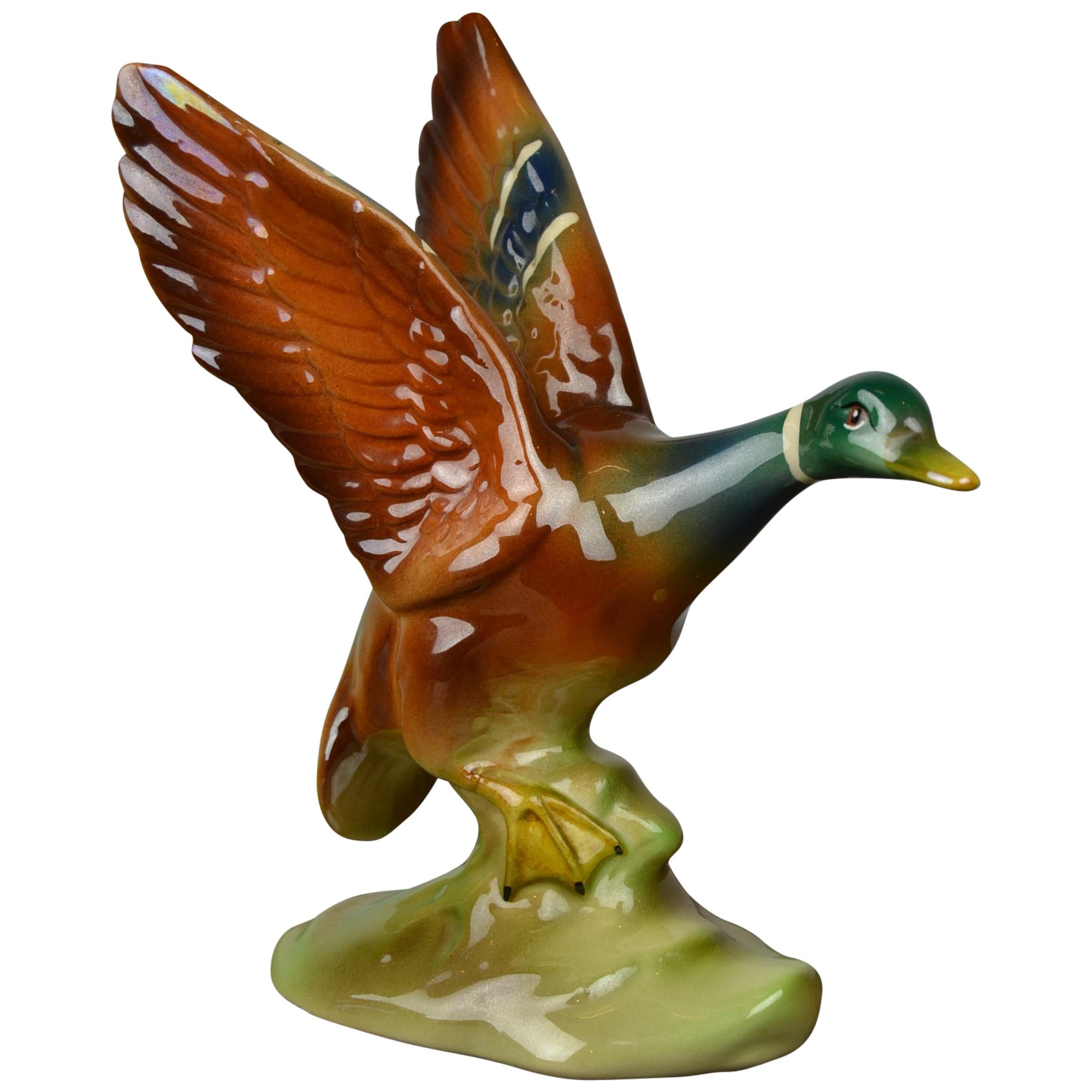 Fayence-Keramik Fliegende Ente von H. Bequet:: Belgien