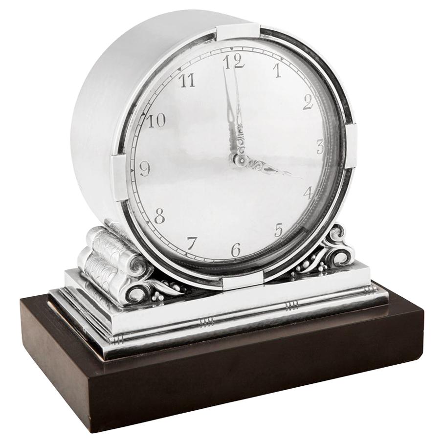 Vintage Georg Jensen Clock 596 by Johan Rohde