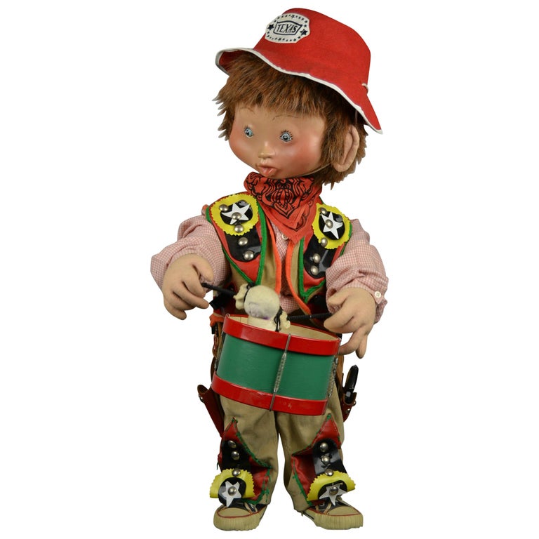 Automaton Texas Cowboy Doll Playing Drum, 1960s at 1stDibs cowboy doll from the 60's