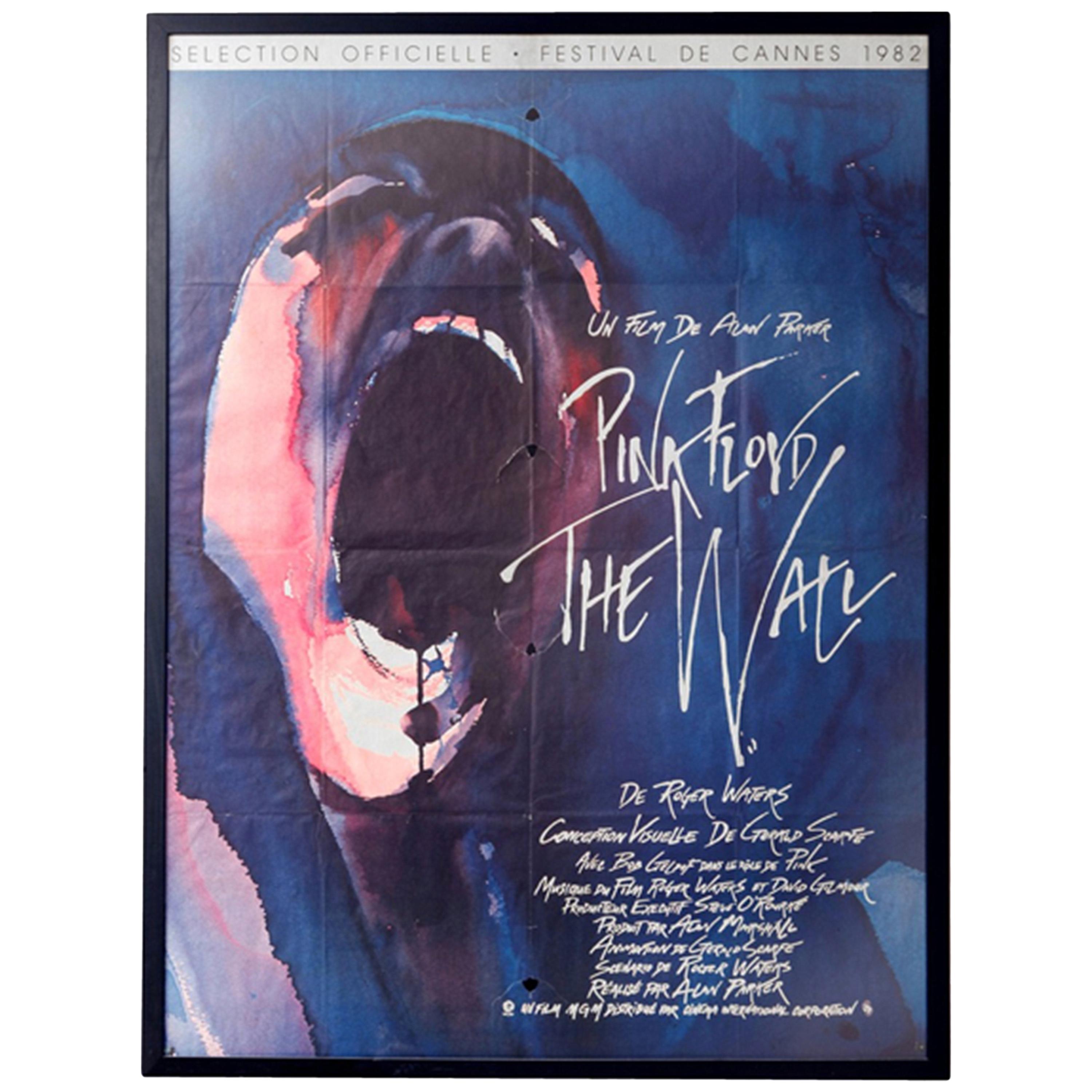 XXL Framed "Pink Floyd The Wall" Film Poster 1982 Vintage Retro Music Blue Black For Sale
