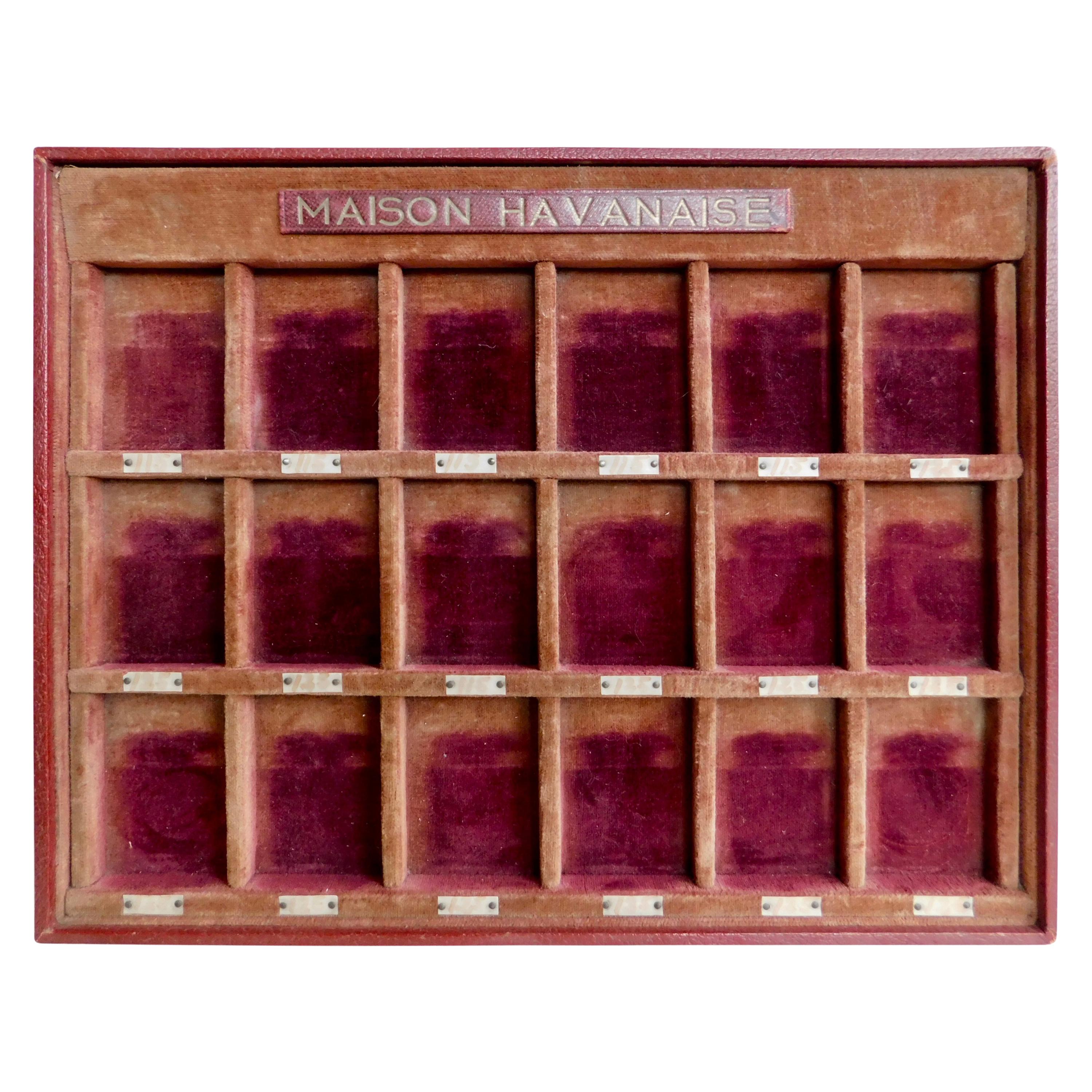 Vintage French Gentleman's Shop Cufflink Presentation Box "Maison Havanaise" For Sale