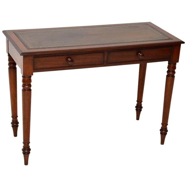 Antique Victorian Mahogany Leather Top Writing Table at 1stdibs