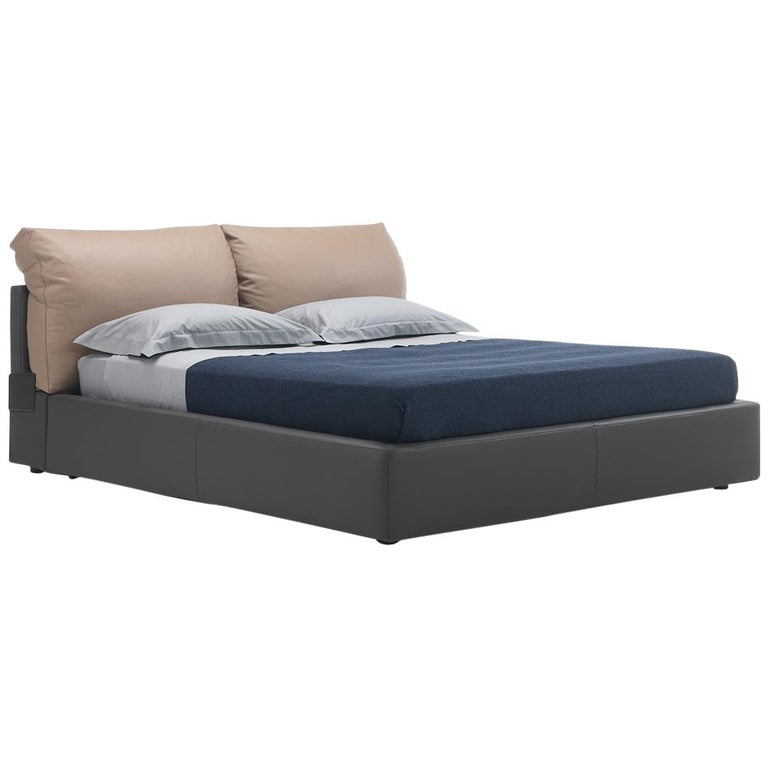 Bagutta King Size Bed With Leather Frame And Cushion Like Bagutta King Size Bed With Leather Frame And Cushion Like Headboard For