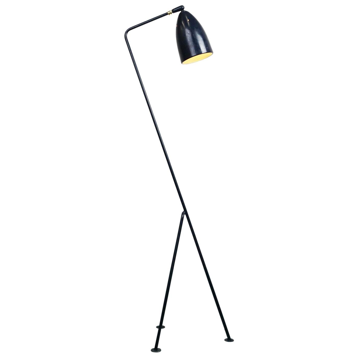 Dark Blue Scandinavian Modern Grasshopper Floor Lamp, Greta Magnusson Grossmann