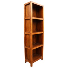 Elegant Spanish 4-Shelf Elm Bookcase