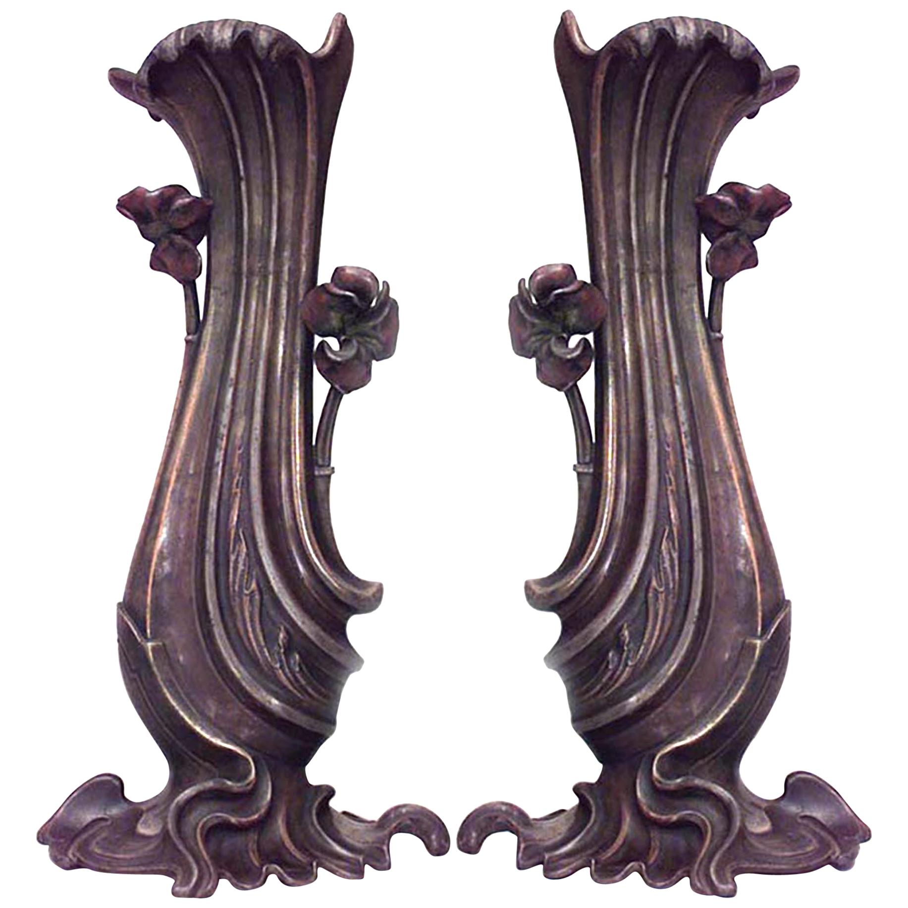 Pair of French Art Nouveau Vases