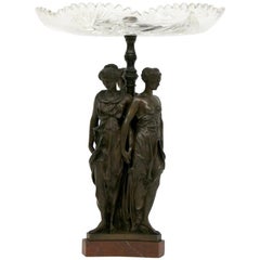 Late 19th Century Crystal and Bronze Sculptural Centerpiece by Thiebaut Freres