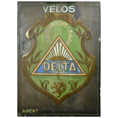 Vintage 1934 Advertising Sign for Bicycles Delta, Belgium