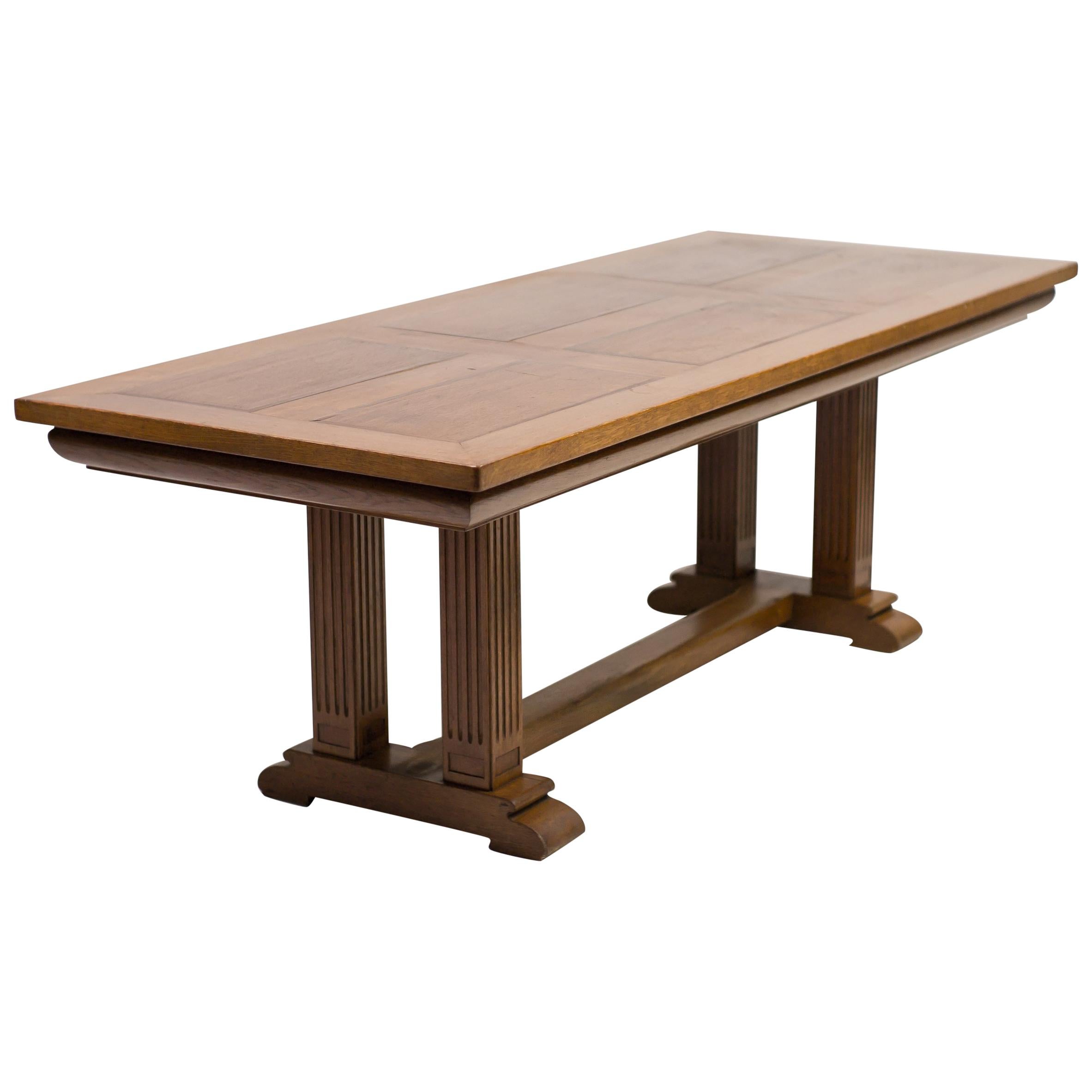 Architectural Oak Dining Table