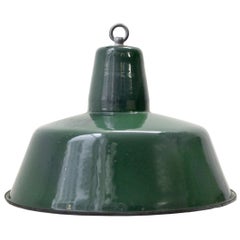 Green Enamel Vintage Industrial Pendant Light