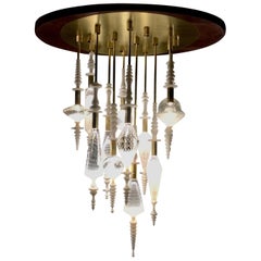 Seed Cloud Chandelier in Blown Glass by Andy Paiko