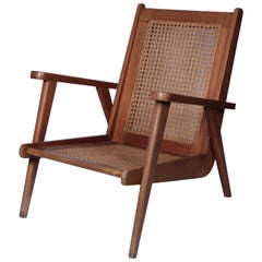 French 1950s Oak Lounge Chair