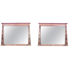 Pair of Egyptian Neoclassic Style Maple Inlaid Wall Mirrors