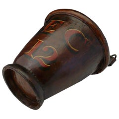 Antique Leather Fire Bucket with Initials E.C, circa 1880