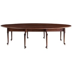 Large Scale George II Mahogany and Brass Strung Drop-Leaf Table