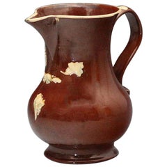 Antique Astbury-Ware Earthenware Red Glazed Pitcher, 18th Century