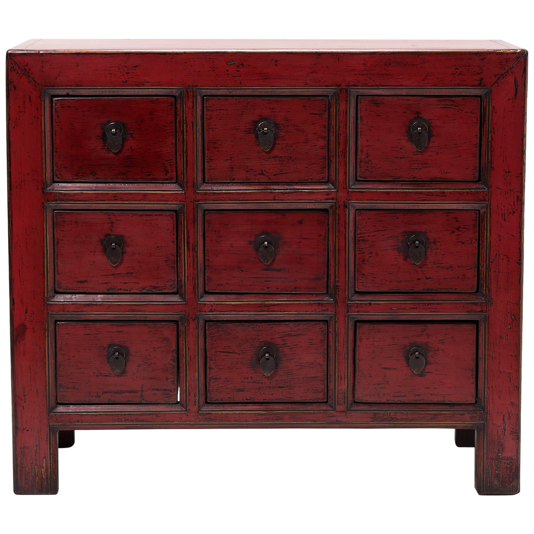 Chinese Cinnabar Apothecary Chest