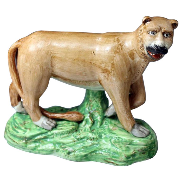 Antique Staffordshire Figure of a Standing Lioness by Dale & Co For Sale