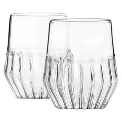 EU Clients Pair of Czech Contemporary Mixed Small Wine Cocktail Glasses in Stock