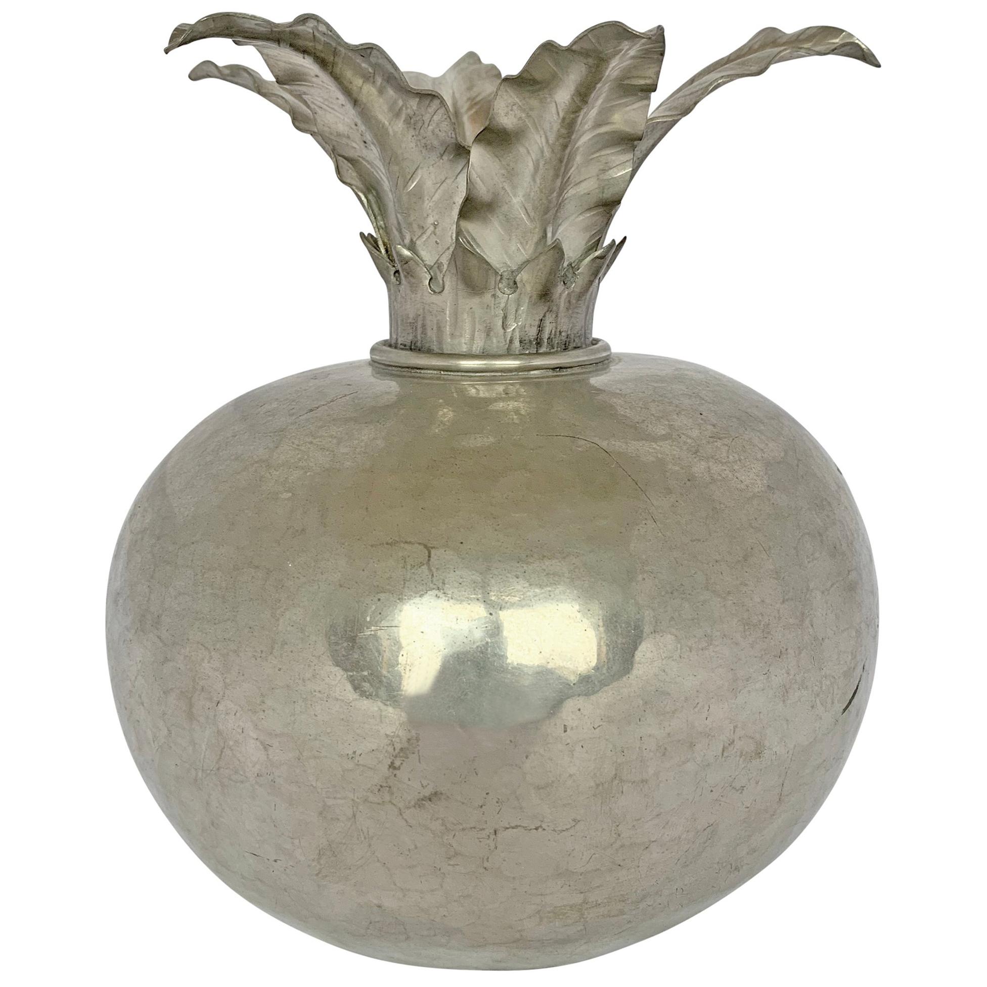 Early 20th Century Italian Pewter Pomegranate Vase