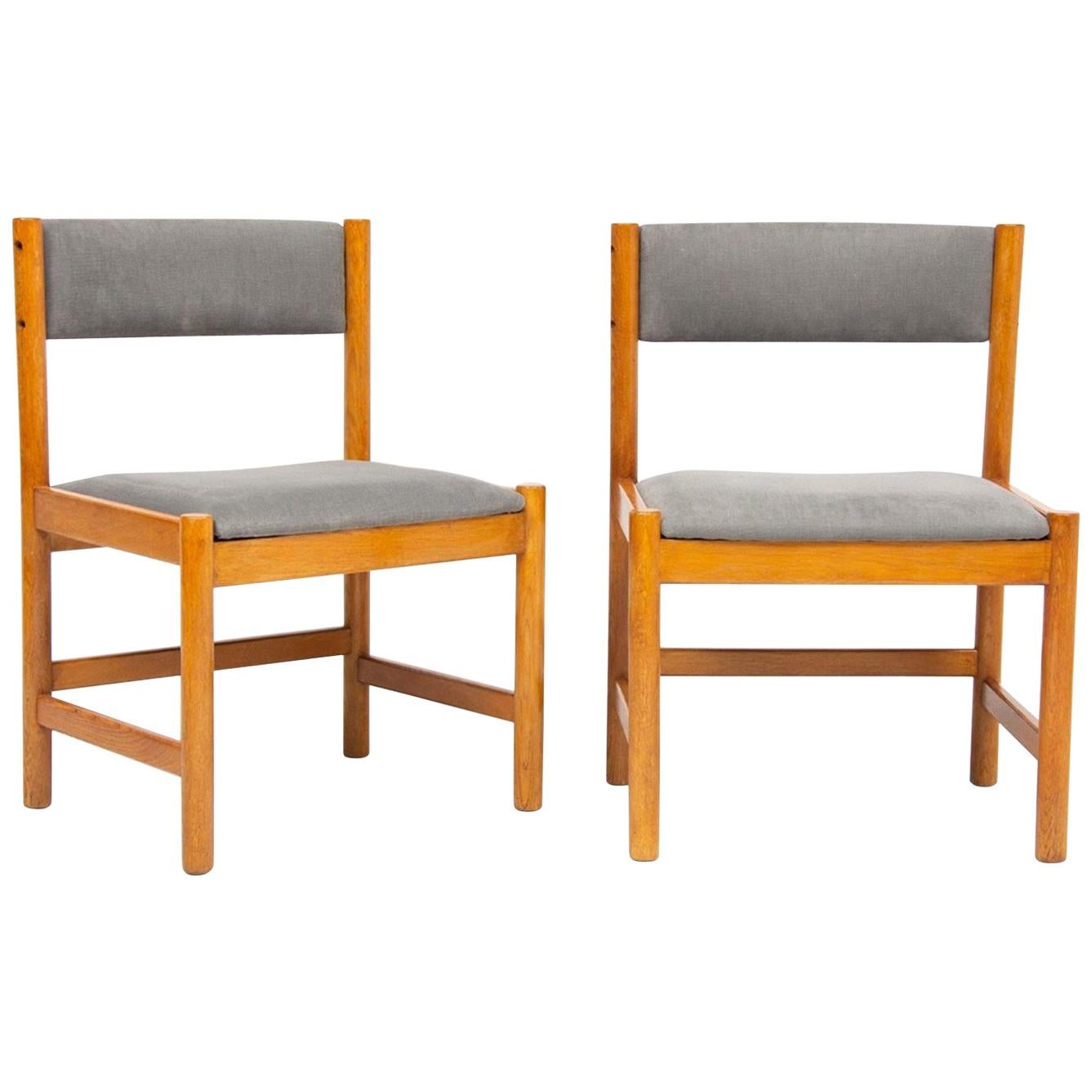 Set of Four Midcentury Danish Oak Dining Chairs by Børge Mogensen For Sale