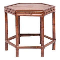 Early 20th Century Chinese Six-Sided Bamboo Table