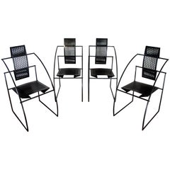 Mario Botta for Alias Italian Steel Chairs "Quinta", 1980s, Set of 4