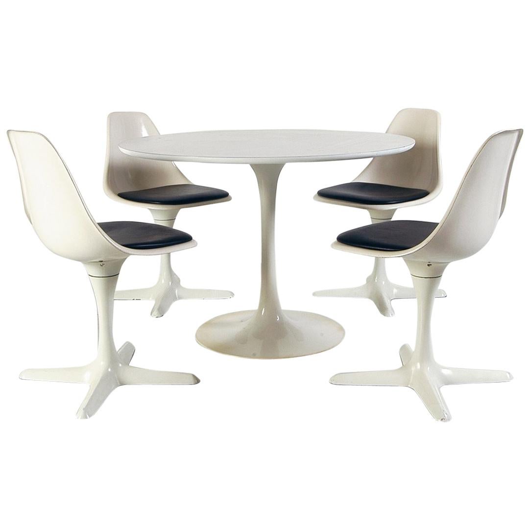 1960s White Space Age Dining Room Suite by Maurice Burke for Arkana Midcentury