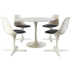 Retro 1960s White Space Age Dining Room Suite by Maurice Burke for Arkana Midcentury