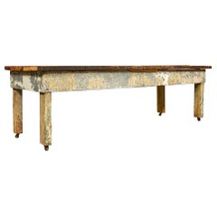Rustic Wood Plank Top Country Table