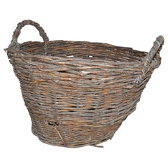 Vintage Basket with Handles from Hungary, circa 1940s