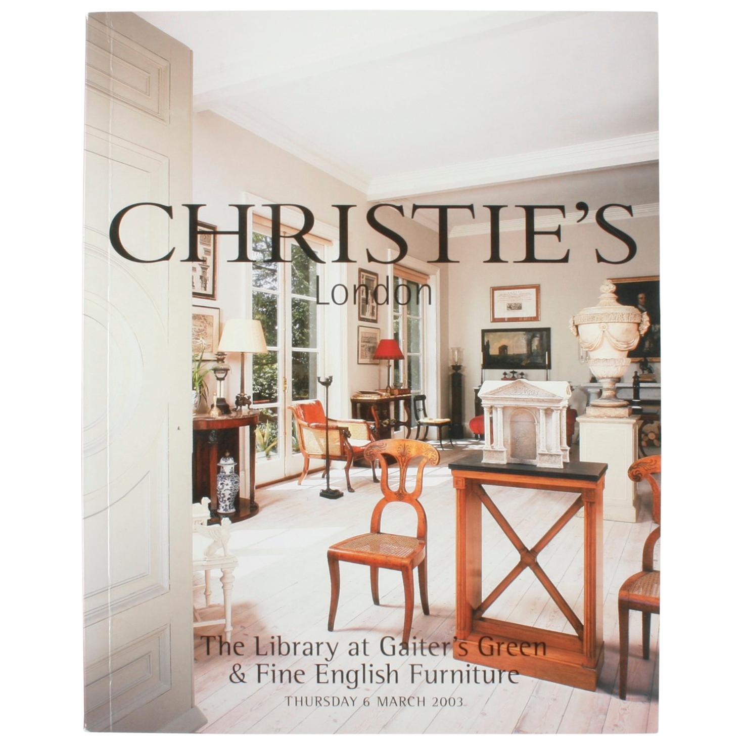 Christie's: Catalogue Library at Gaiter's Green & Fine English Furniture For Sale