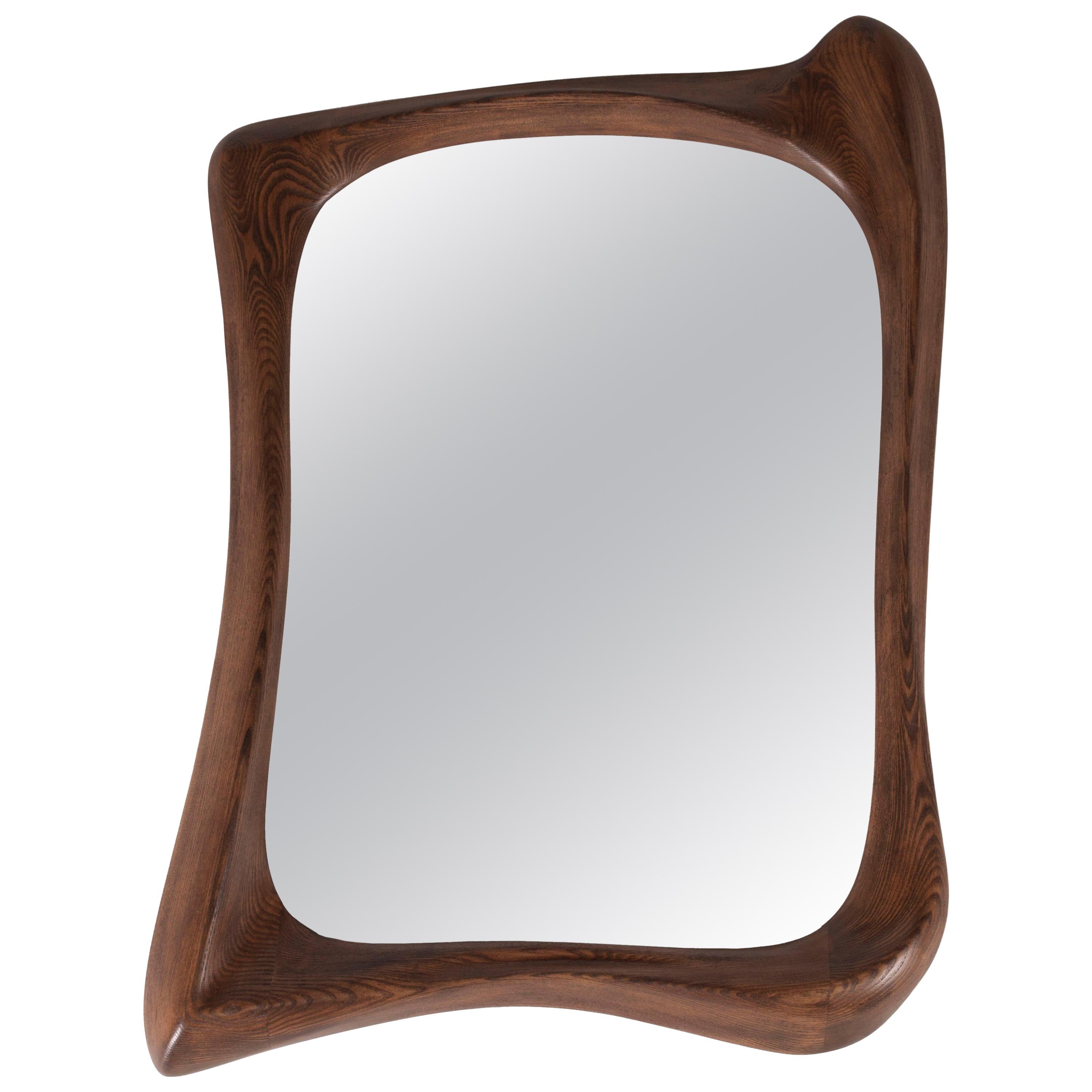 Amorph Narcissus Mirror in Graphite Walnut stain on Ash wood