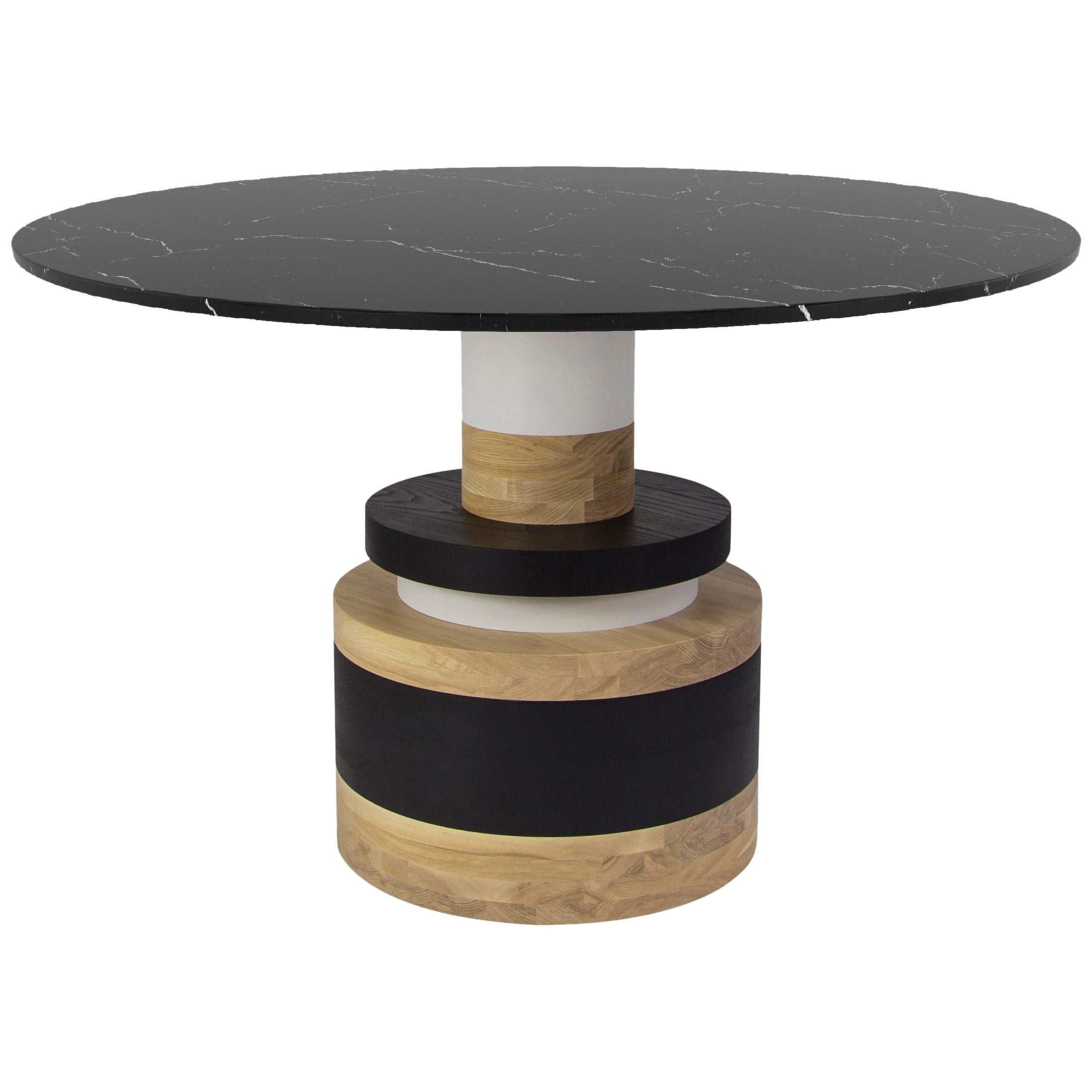 Sass Dining Table from Souda, Medium, Black Marble Top For Sale