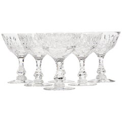 1950s Wheel-Cut Glass Coupes, Set of 6
