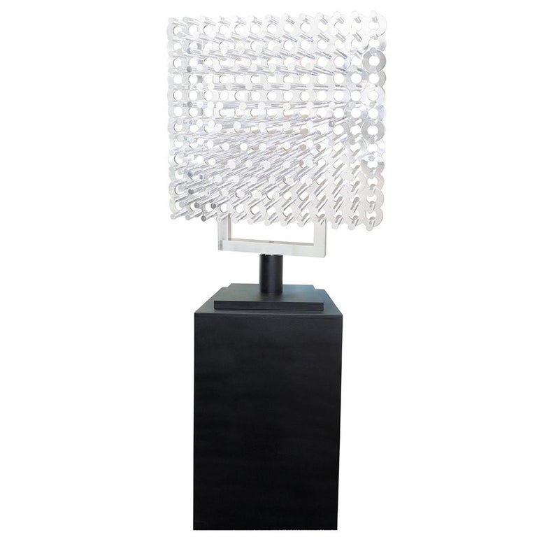 Monumental Articulated Stainless Steel Rod Sculpture For Sale at 1stDibs