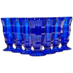 Cobalt Tall Parfait Stems, Set of 8
