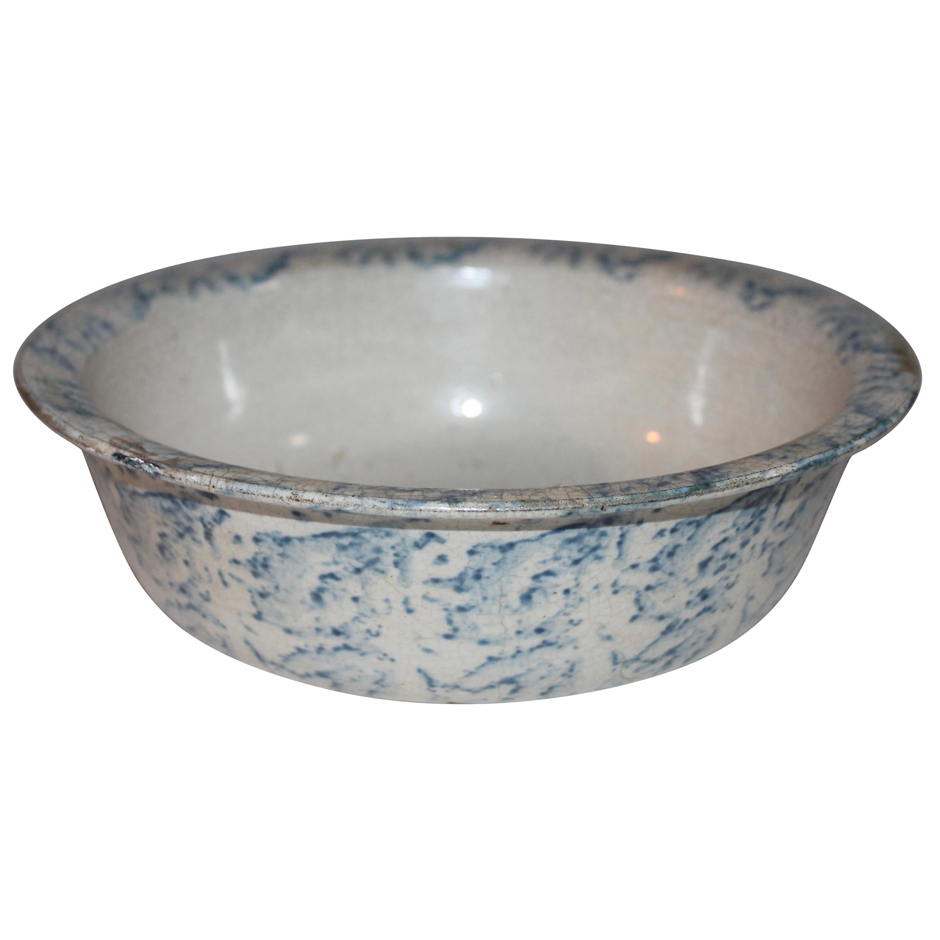 19th Century Spongware Bowl For Sale