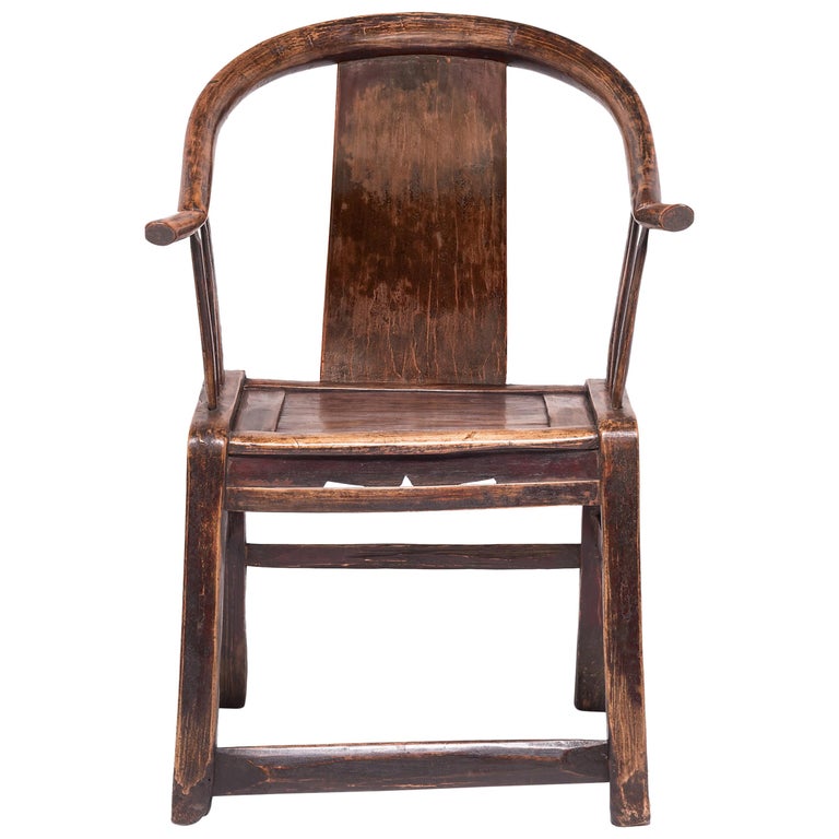 19th Century Chinese Moongazing Chair with Upturned Arms For Sale