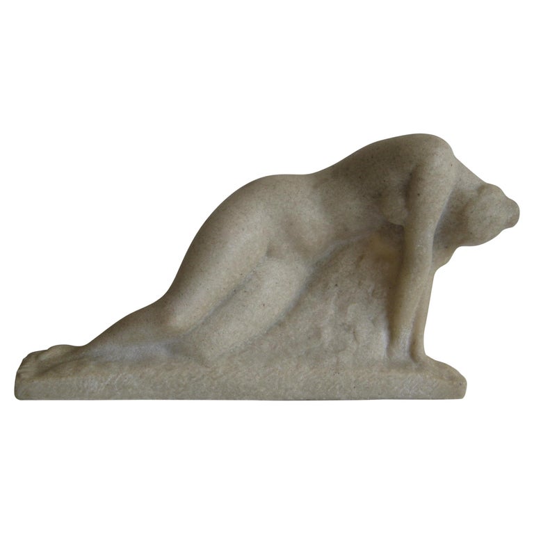 Vincent Glinsky Art Deco "The Awakening" Stone Composite Nude Sculpture at  1stDibs
